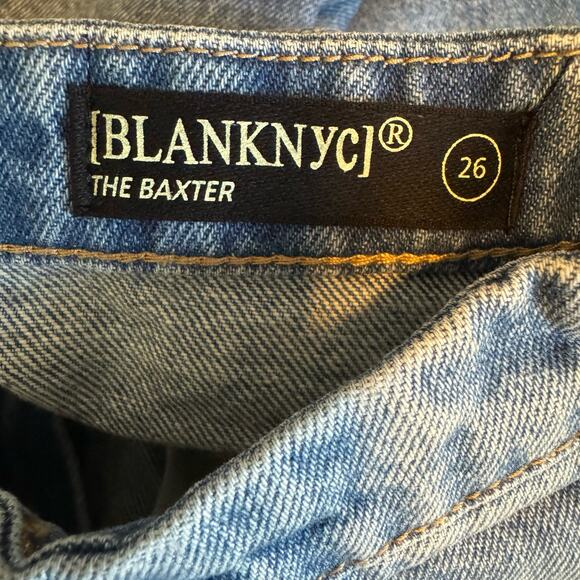 Blank NYC Blue Lights Ribcage Straight Leg The Baxter Jeans NWT Size 26 - Picture 8 of 9